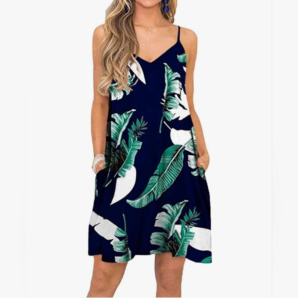 Tropical Leaf Dress Size Large